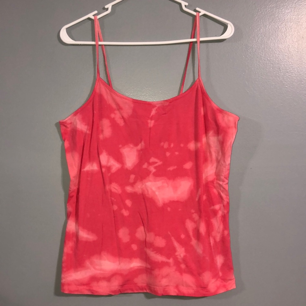 Pink tie-dye tank top